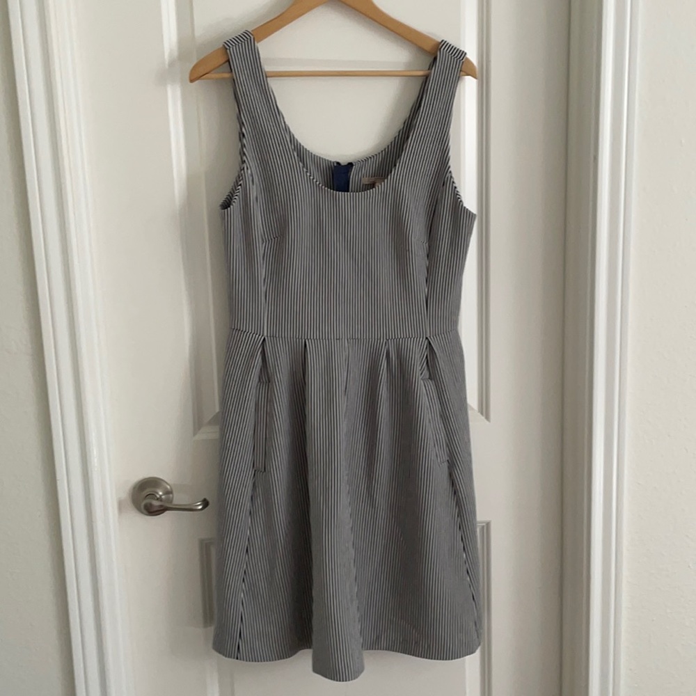 Blue and white striped banana republic dress